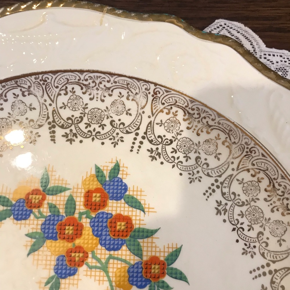 SERVING PLATTER 22K gold TRIM - Picture 7 of 14